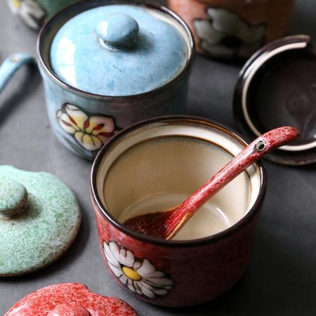 Ceramic Vintage Pattern Sugar, Salt, Pepper Jar